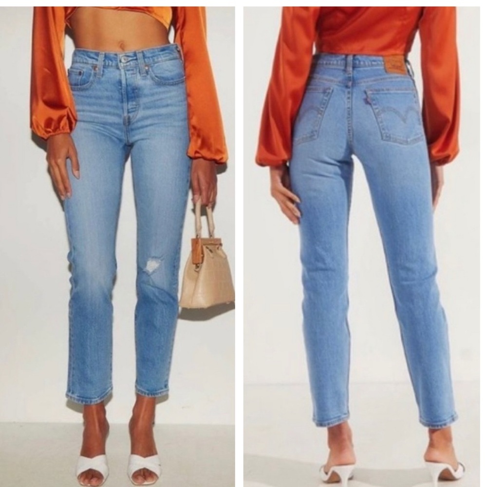 LEVI'S WEDGIE Straight Fit High Rise Cropped JEANS SIZE 31 NWT - Picture 1 of 15
